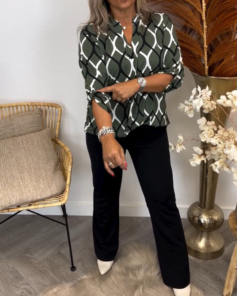 Blouse Femme | Imprimé Graphique & Coupe Confortable Lâche