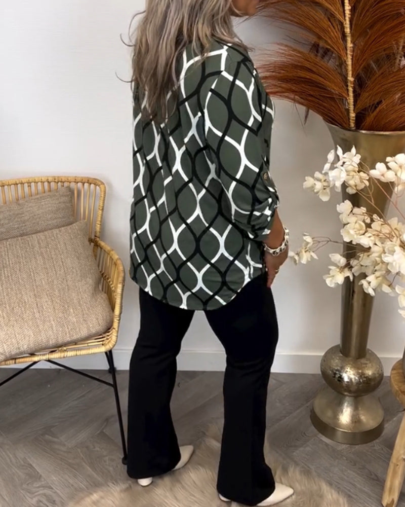 Blouse Femme | Imprimé Graphique & Coupe Confortable Lâche