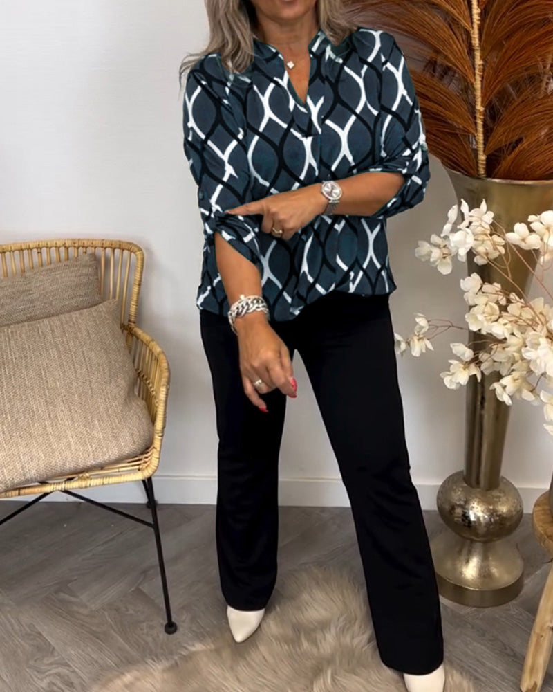 Blouse Femme | Imprimé Graphique & Coupe Confortable Lâche