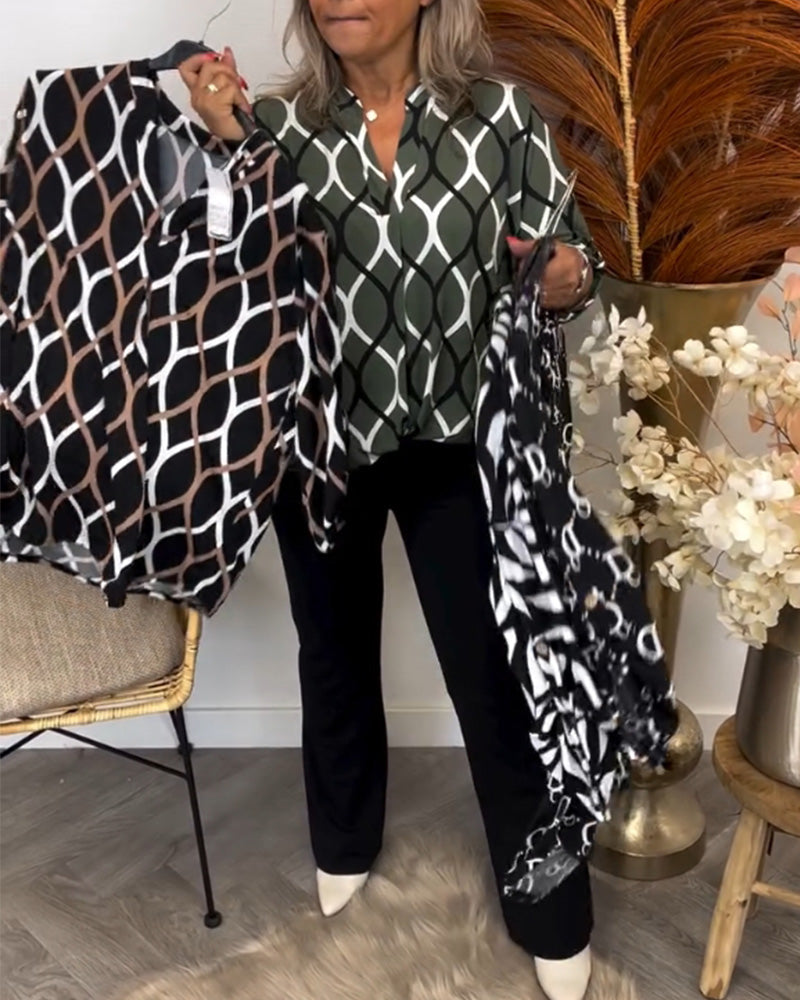 Blouse Femme | Imprimé Graphique & Coupe Confortable Lâche