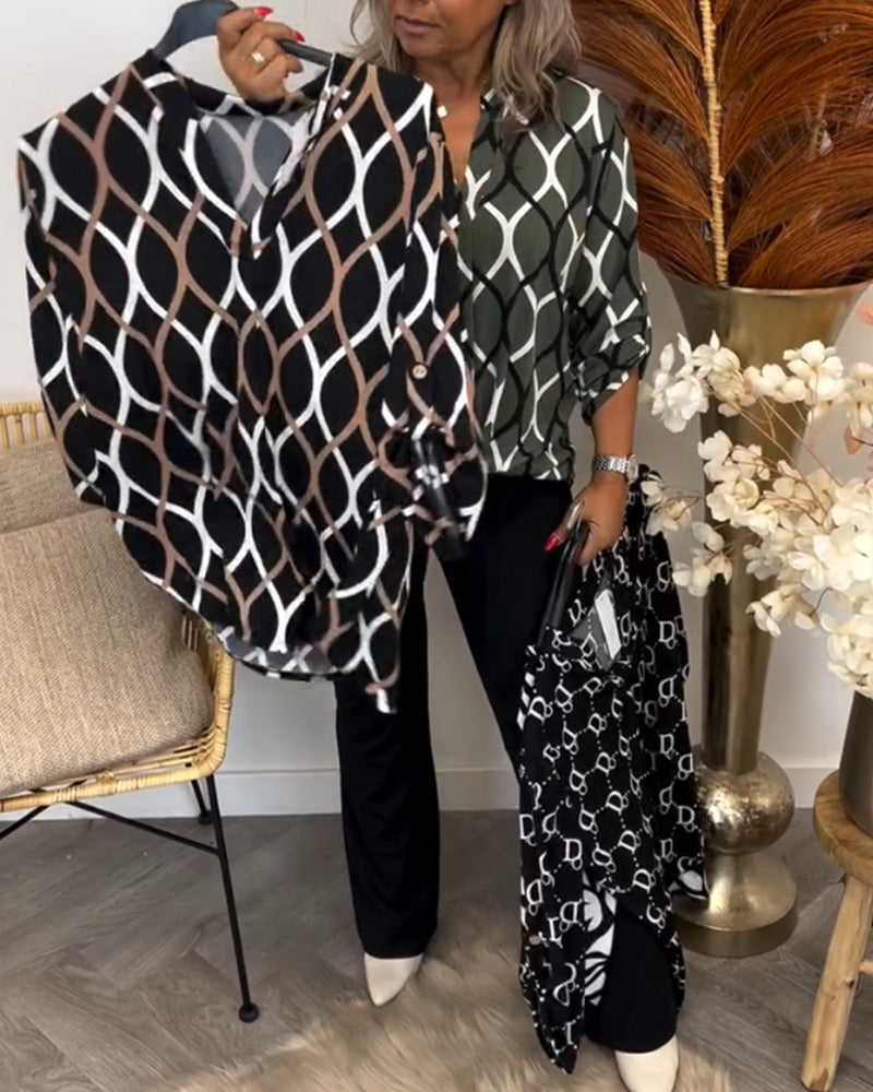 Blouse Femme | Imprimé Graphique & Coupe Confortable Lâche