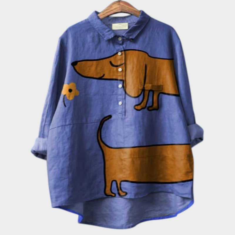 Blouse Femme | Imprimé Chien Ludique & Coupe Oversized