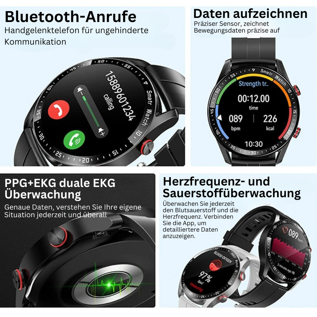 Montre Connectée Bluetooth | Suivi de Fréquence Cardiaque & SpO₂