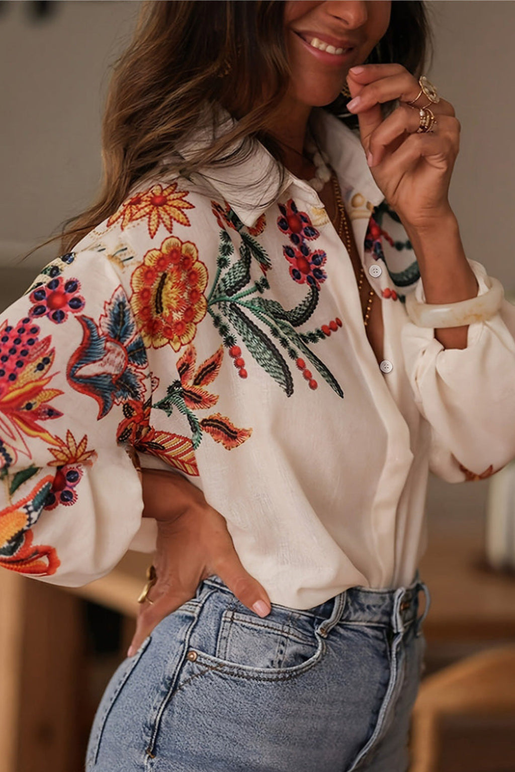 Blouse Fleurs Femme | Broderie & Style Bohème