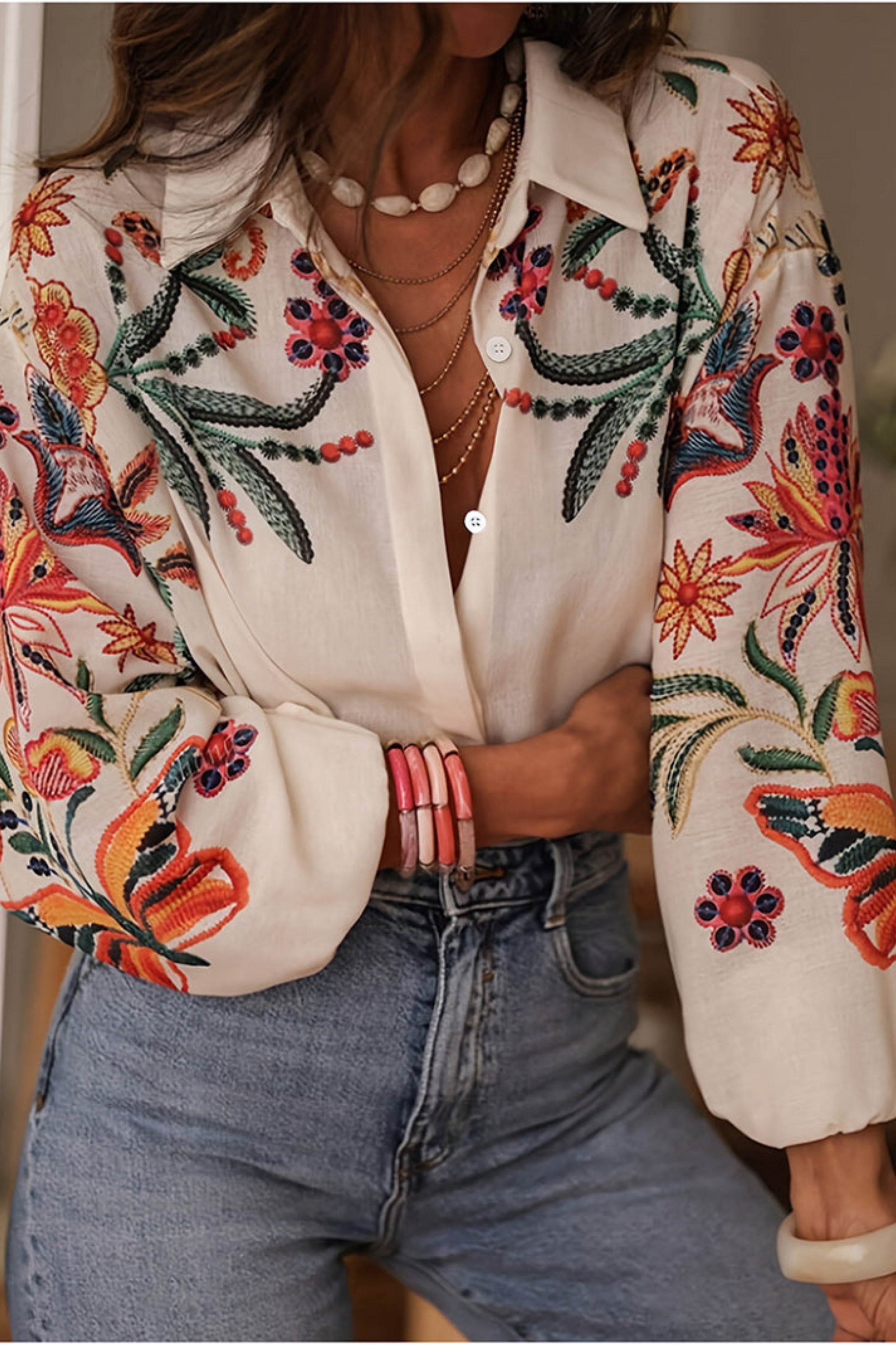 Blouse Fleurs Femme | Broderie & Style Bohème