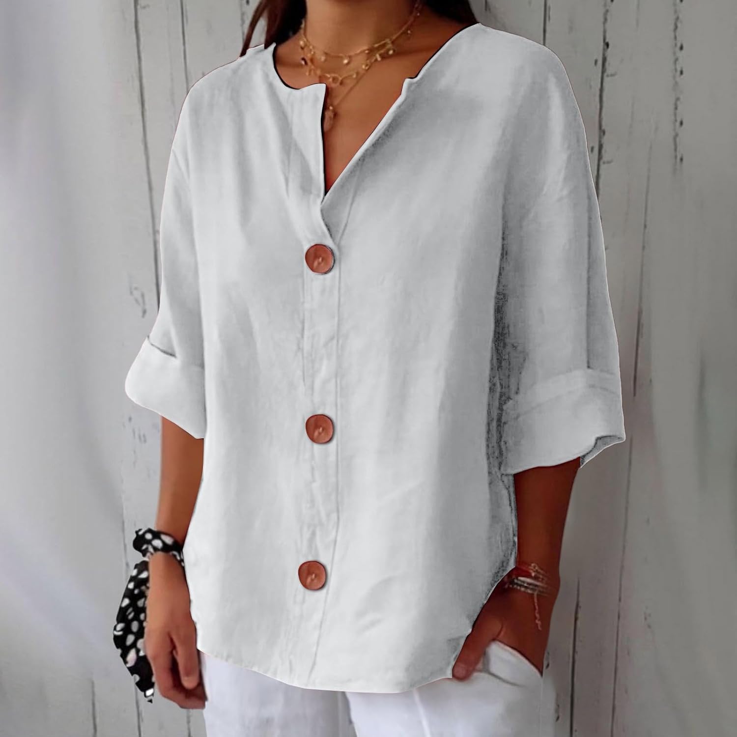 Blouse Femme | Décontractée & Légère avec Décolleté en V