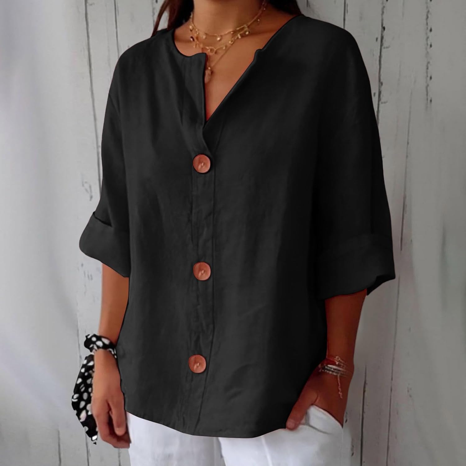 Blouse Femme | Décontractée & Légère avec Décolleté en V