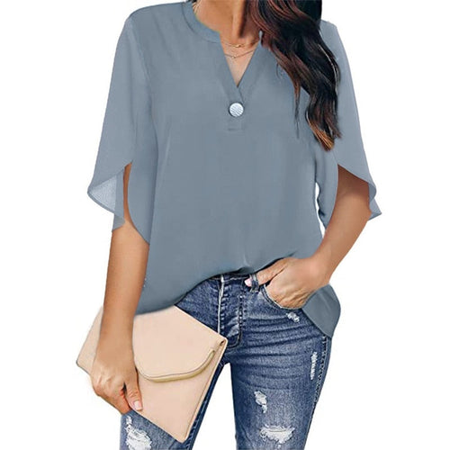 Blouse Femme | Col en V & Tombé Fluide
