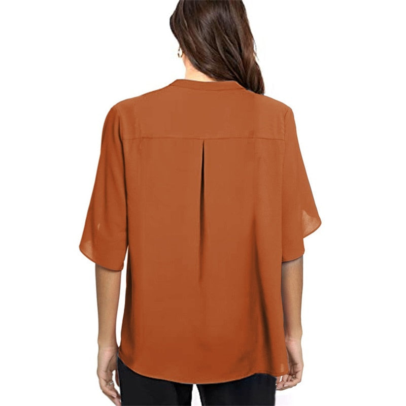 Blouse Femme | Col en V & Tombé Fluide