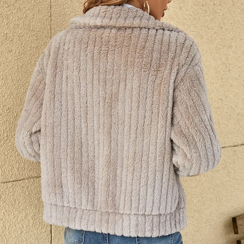 Delphine - Veste Élégante Peluche Zippée