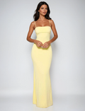Robe Maxi dos nu moulante jaune pour l'été