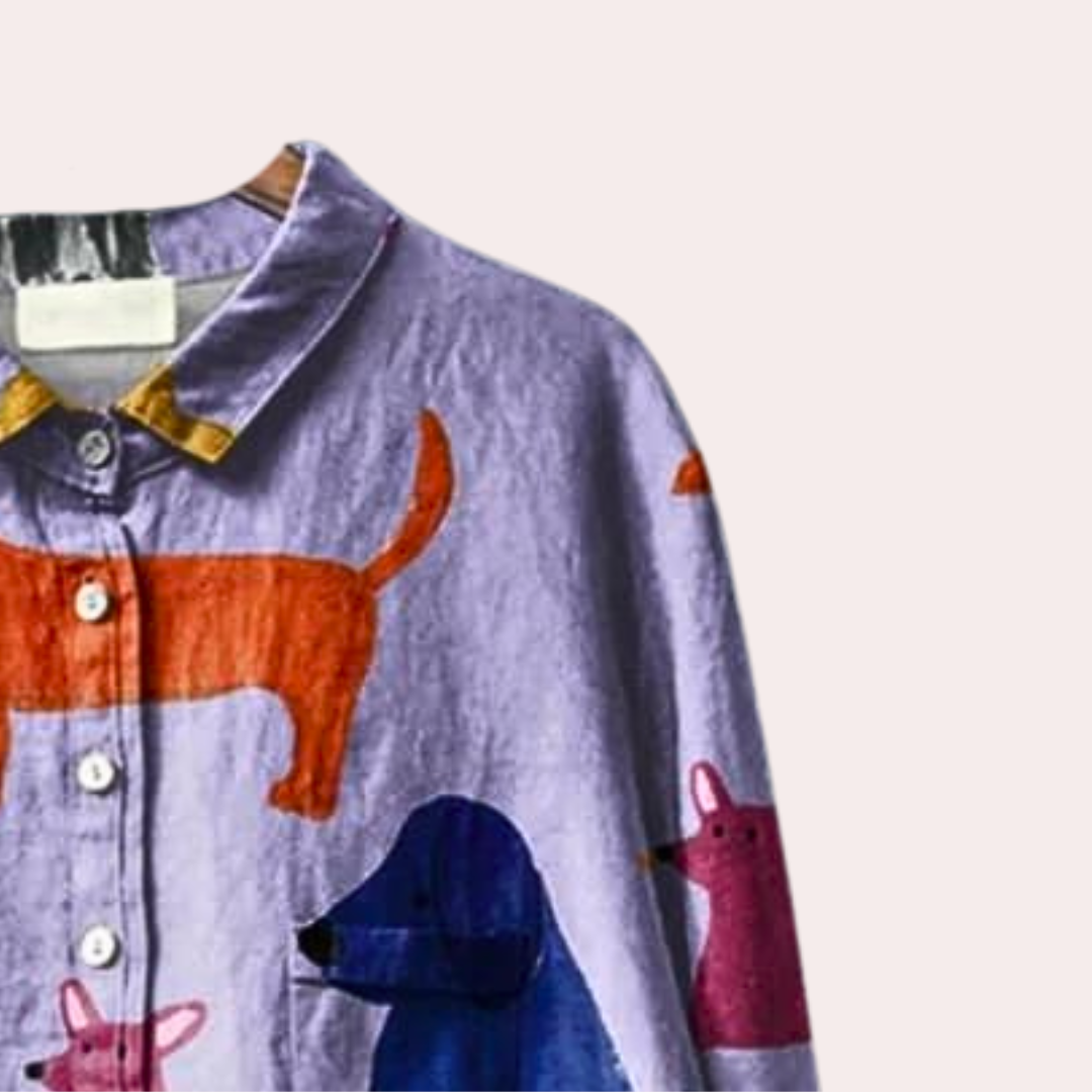 Brynja - T-shirt amusant et à la mode avec un imprimé de chiens ludique pour femmes