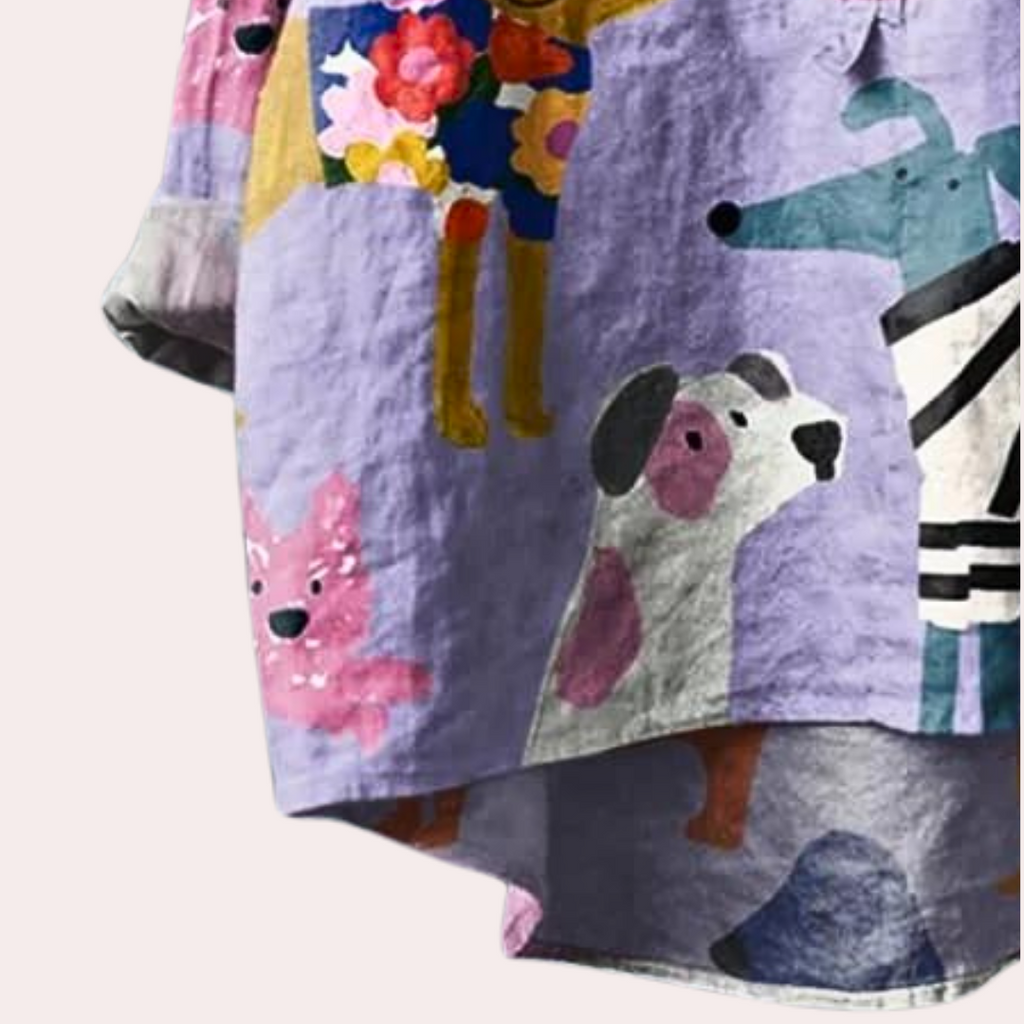 Brynja - T-shirt amusant et à la mode avec un imprimé de chiens ludique pour femmes