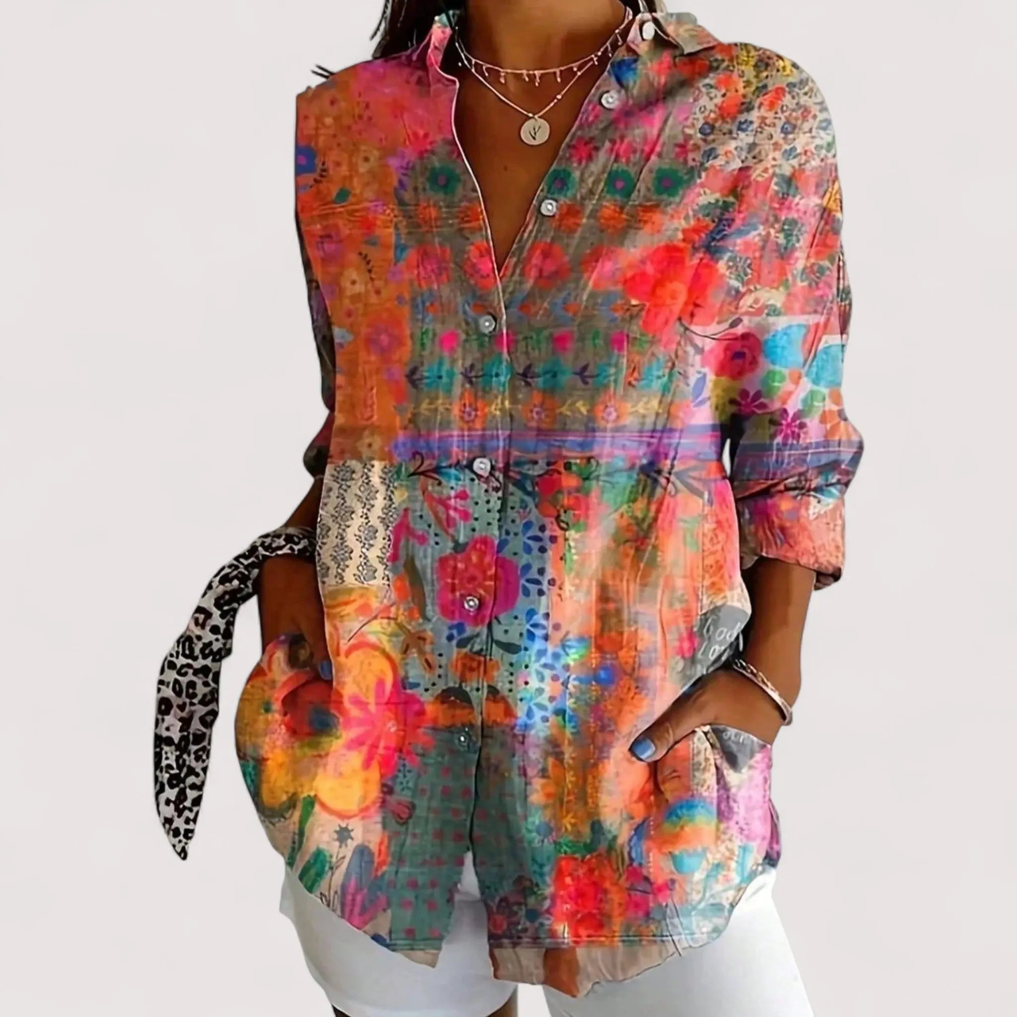 Chemisier Coloré Femme | Imprimé Floral & Élégant Décontracté