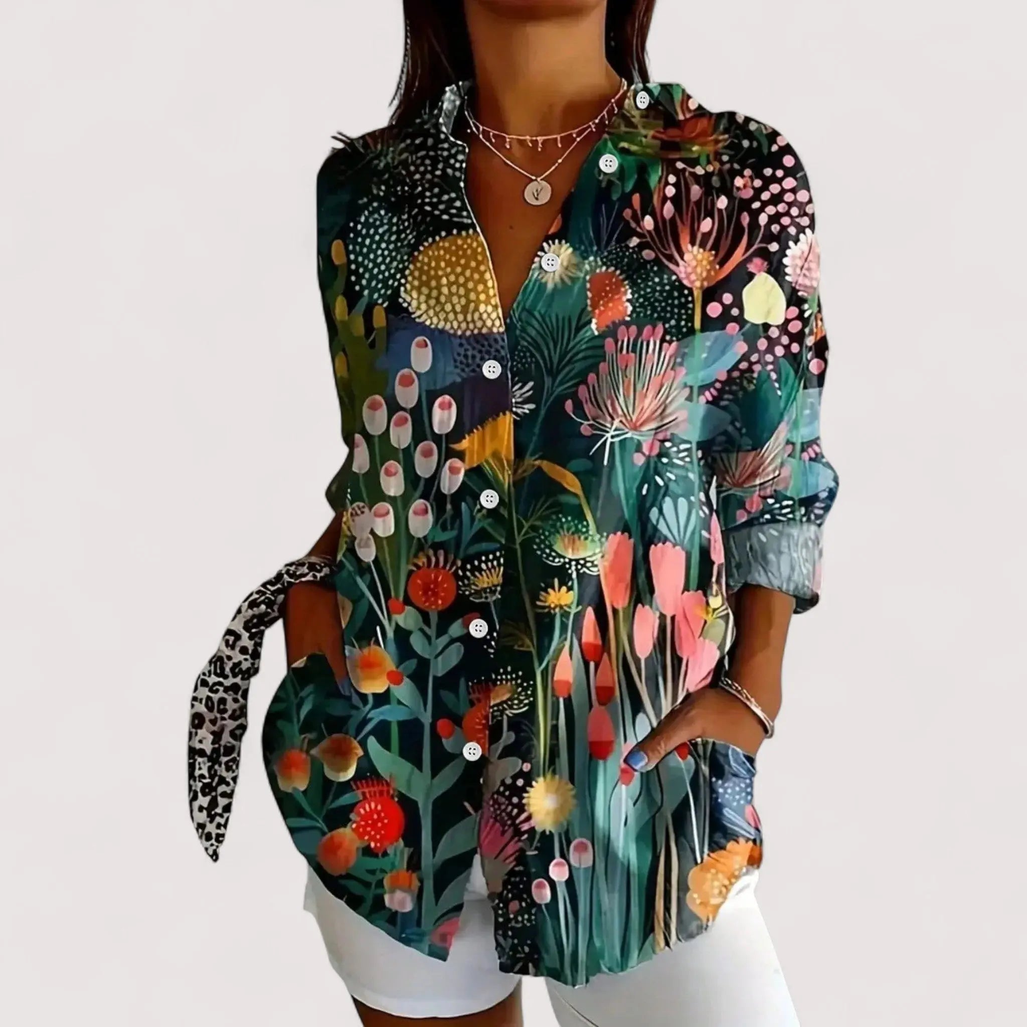 Chemisier Coloré Femme | Imprimé Floral & Élégant Décontracté