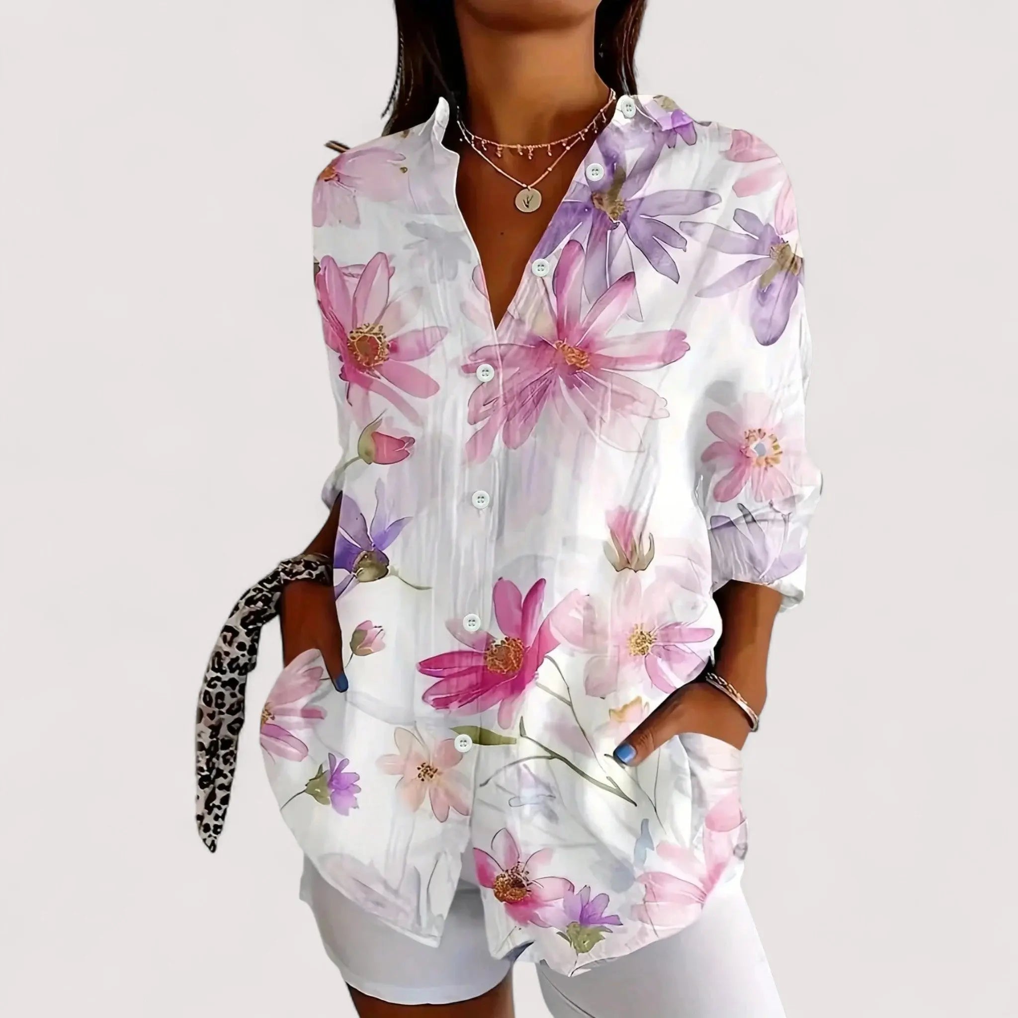 Chemisier Coloré Femme | Imprimé Floral & Élégant Décontracté