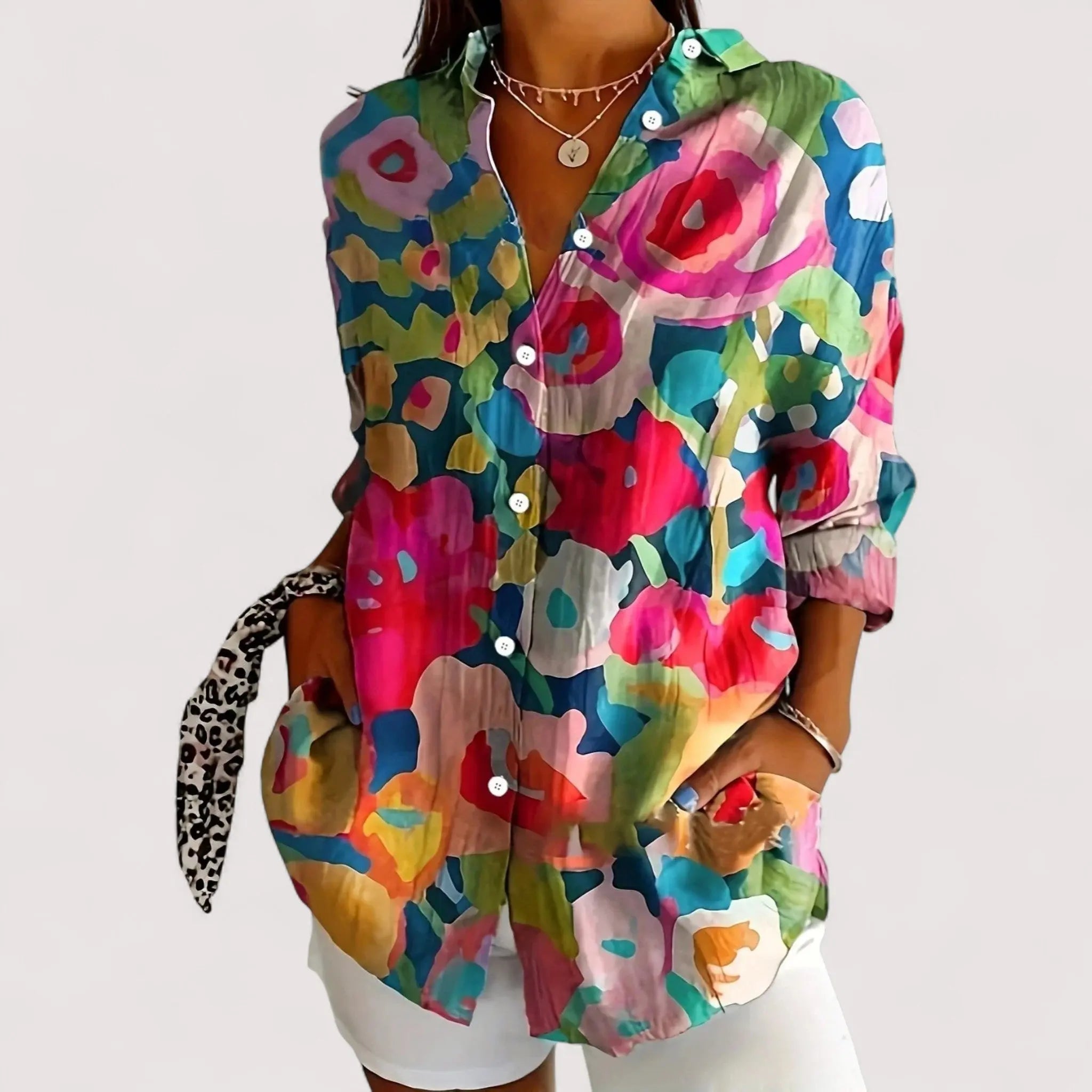 Chemisier Coloré Femme | Imprimé Floral & Élégant Décontracté