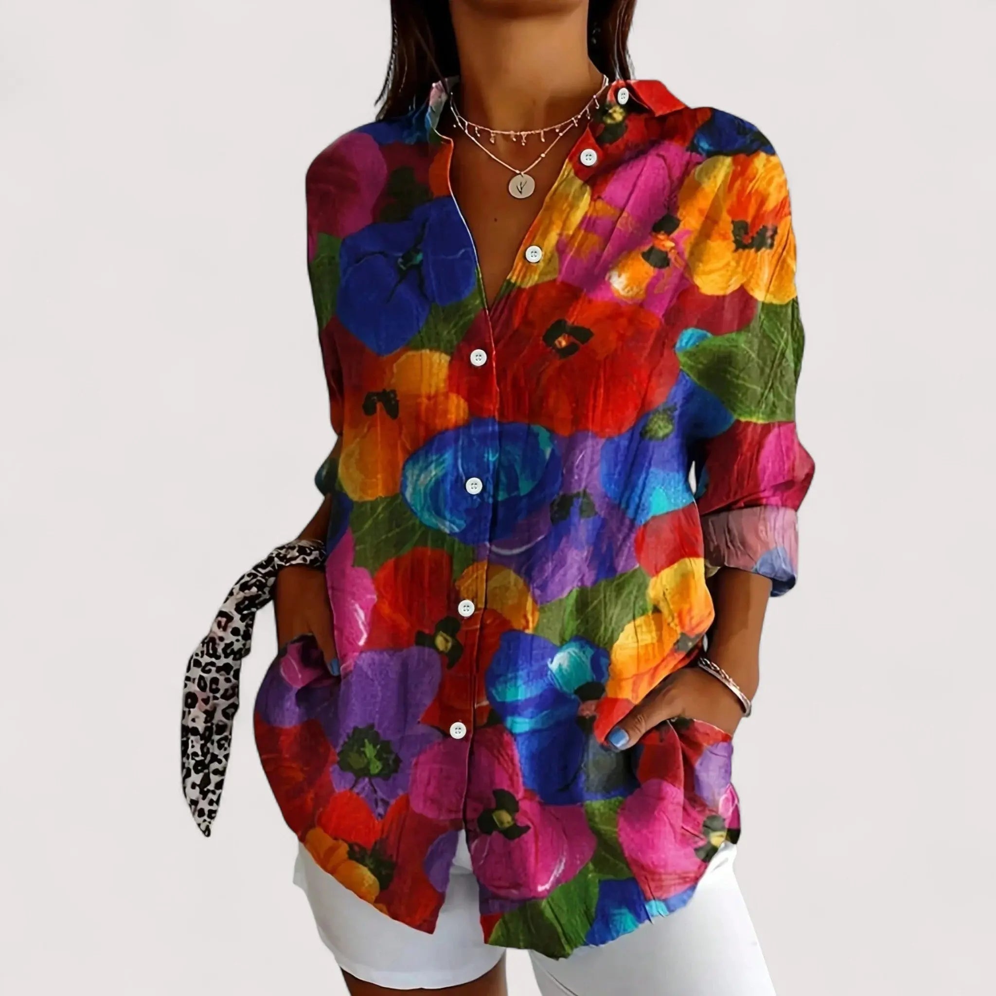 Chemisier Coloré Femme | Imprimé Floral & Élégant Décontracté
