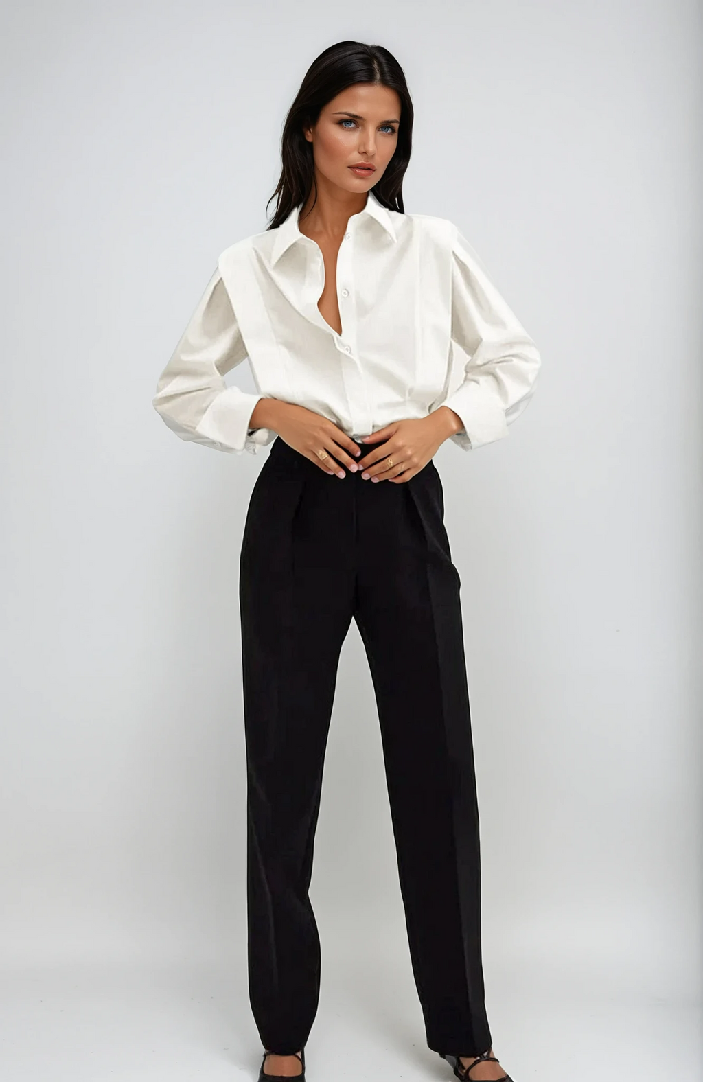 Chemise Carrée à Col Boutonné