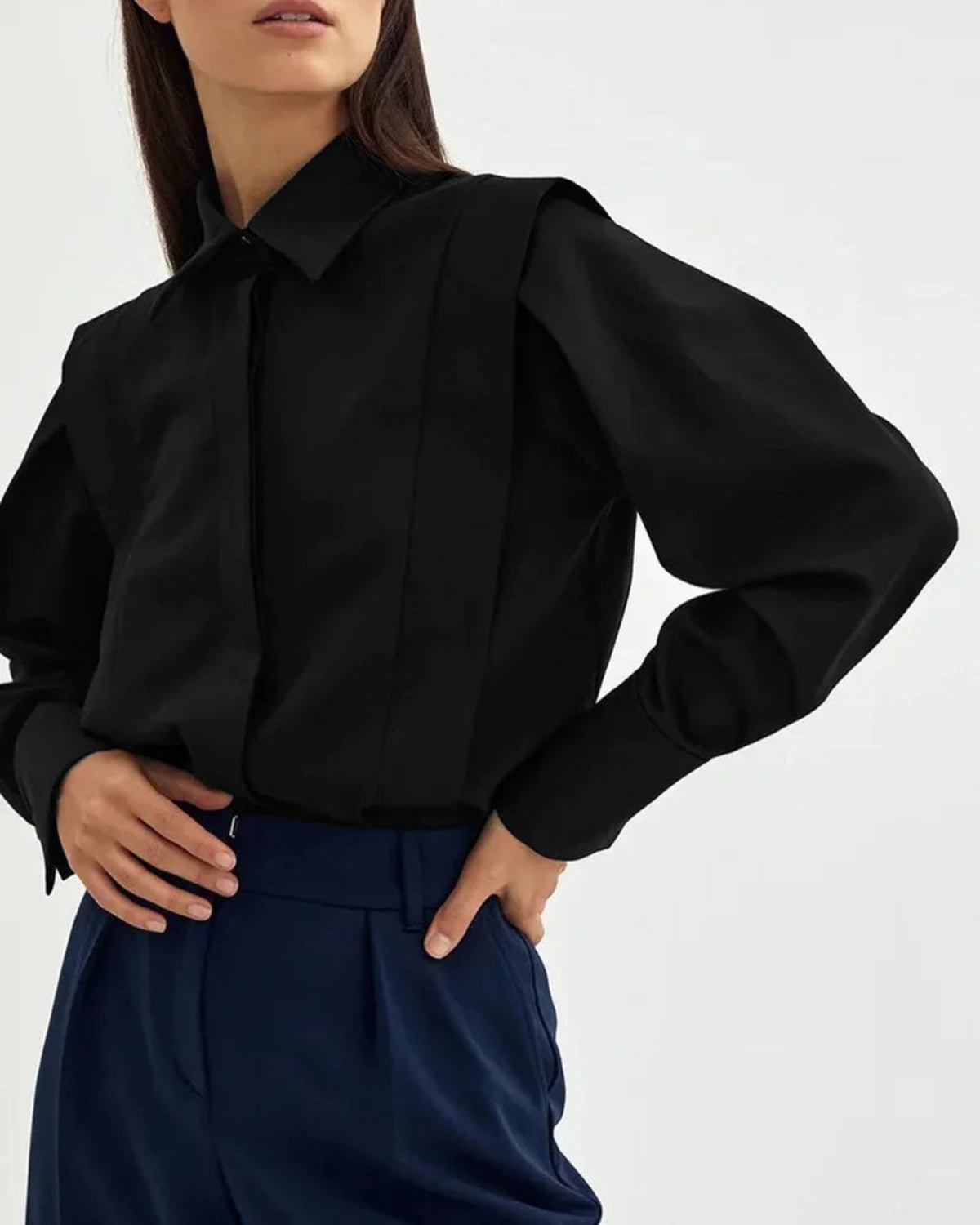 Chemise Carrée à Col Boutonné
