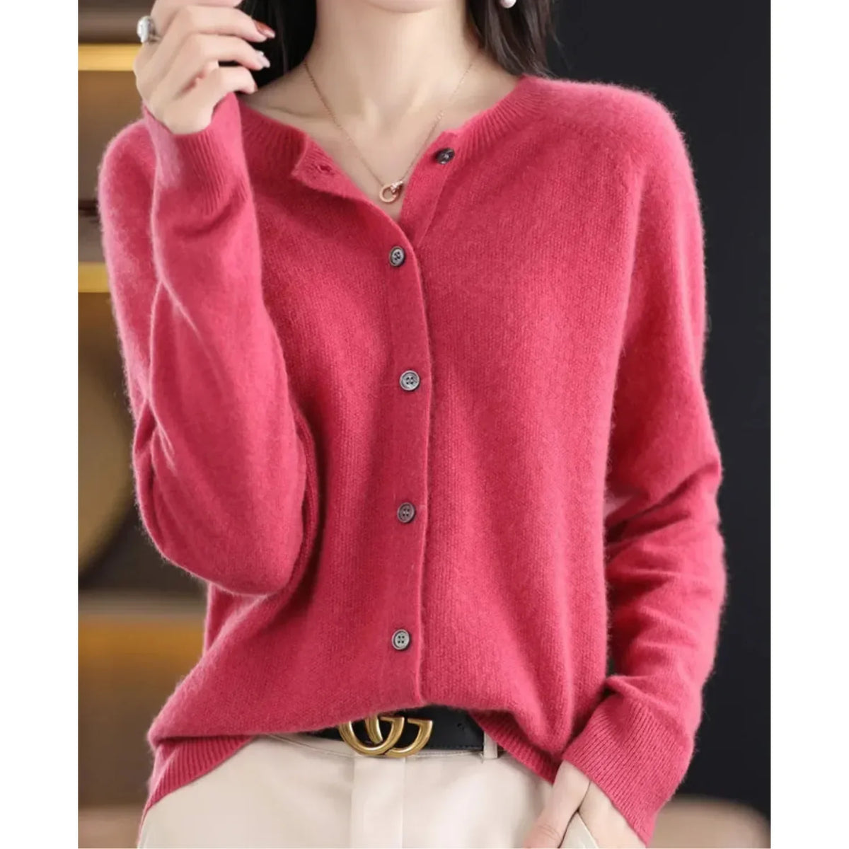 Céline - Cardigan Élégant Boutonné Col Rond