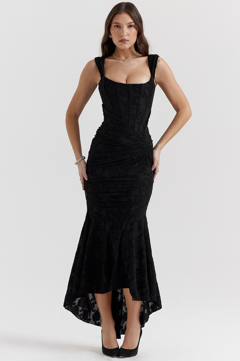 Robe Maxi de Mariage en Dentelle pour Invité