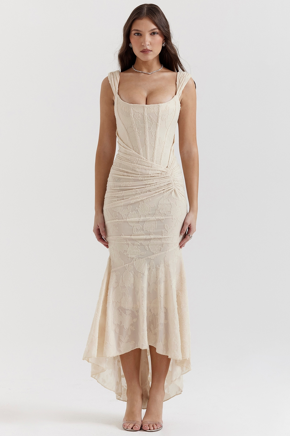 Robe Maxi de Mariage en Dentelle pour Invité