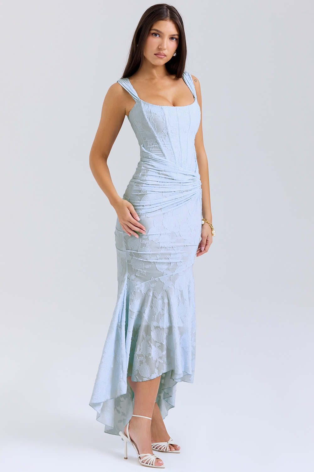 Robe Maxi de Mariage en Dentelle pour Invité