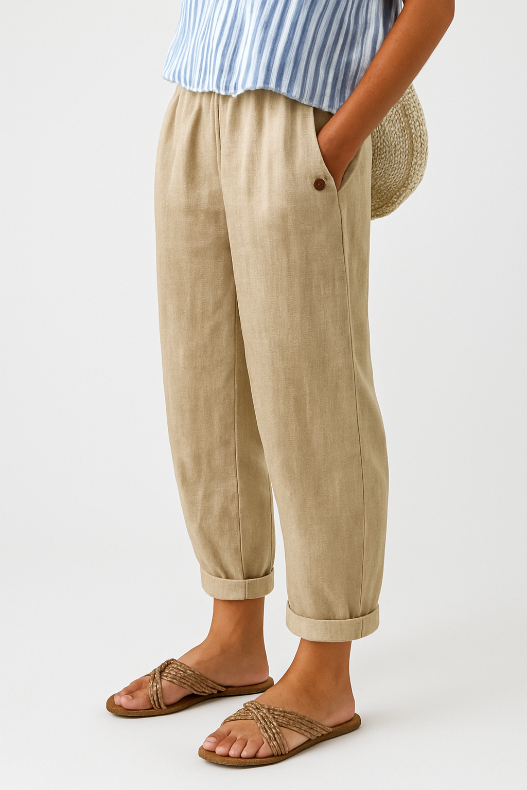 MOREAU LYON | PANTALON FUSELÉ EN LIN MÉLANGÉ POUR FEMMES
