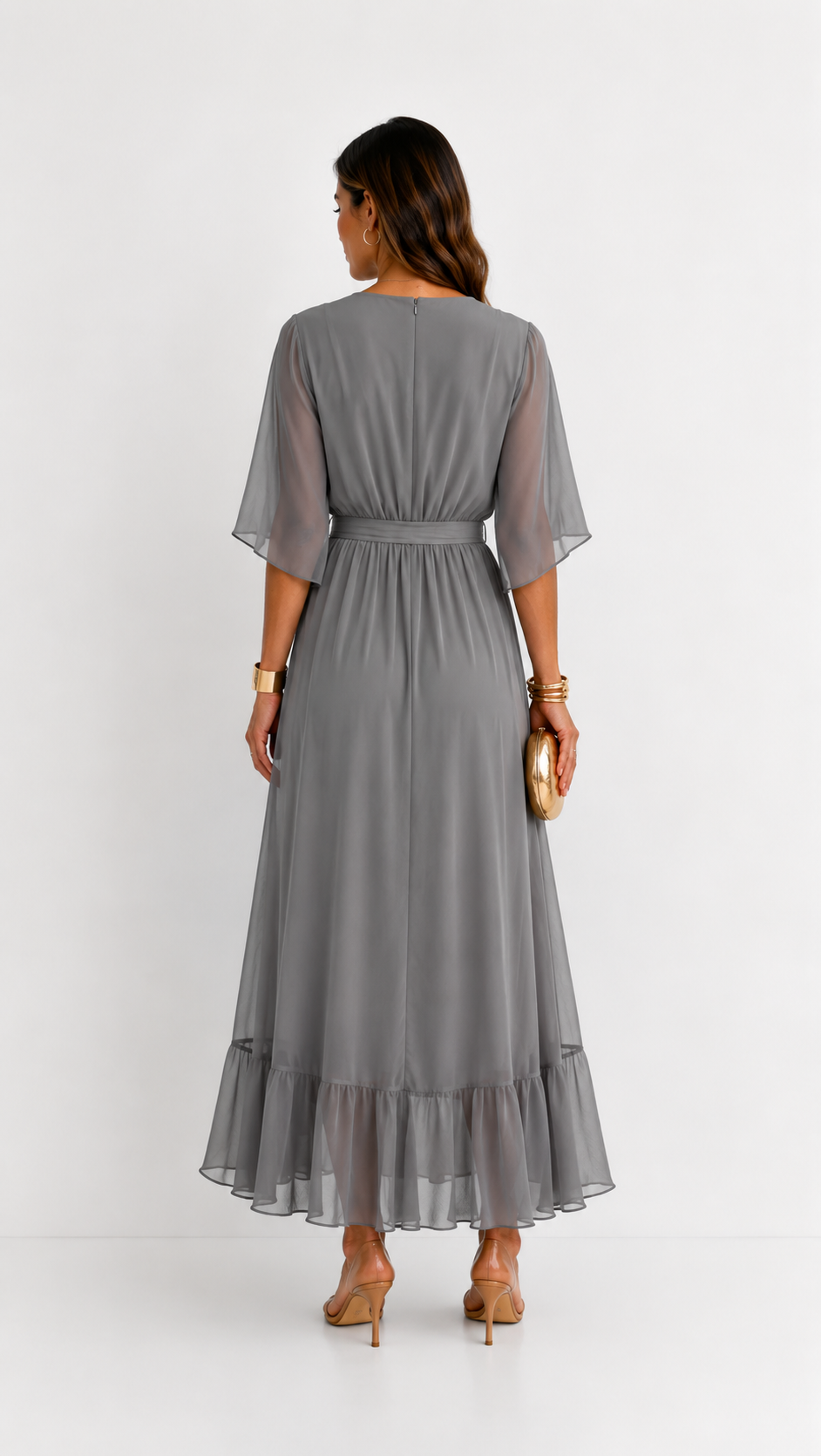 MOREAU LYON | ROBE EN CHIFFON À ENVELOPPER POUR FEMMES