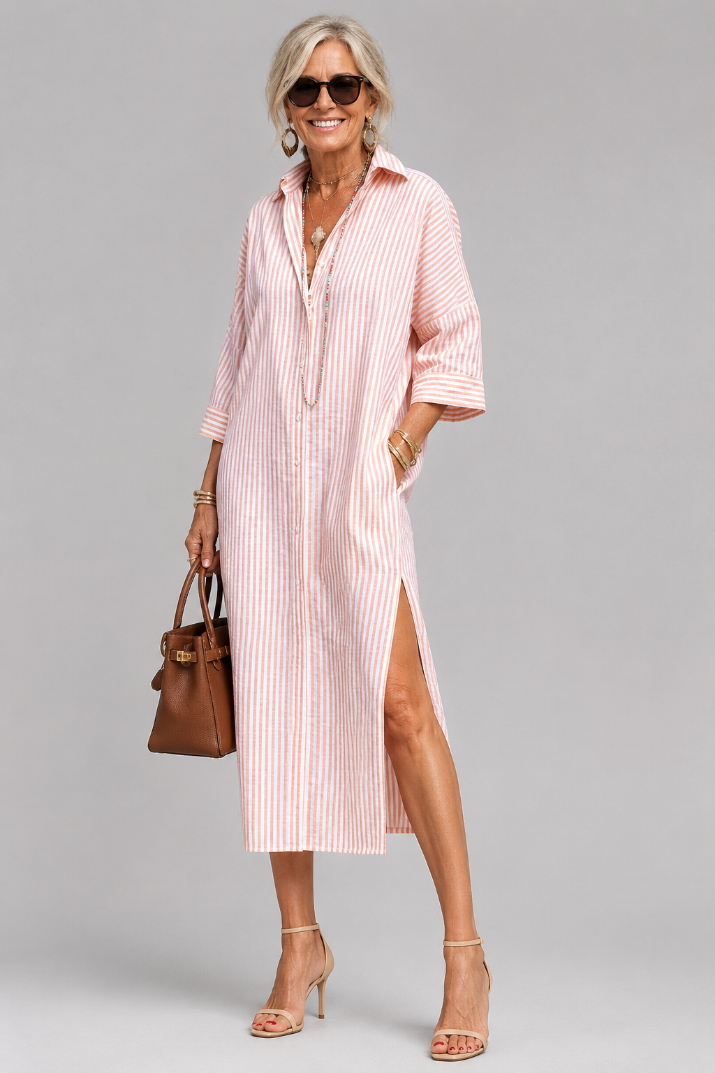 MOREAU LYON | CHIC ROBE MIDI ÉLÉGANTE POUR FEMMES