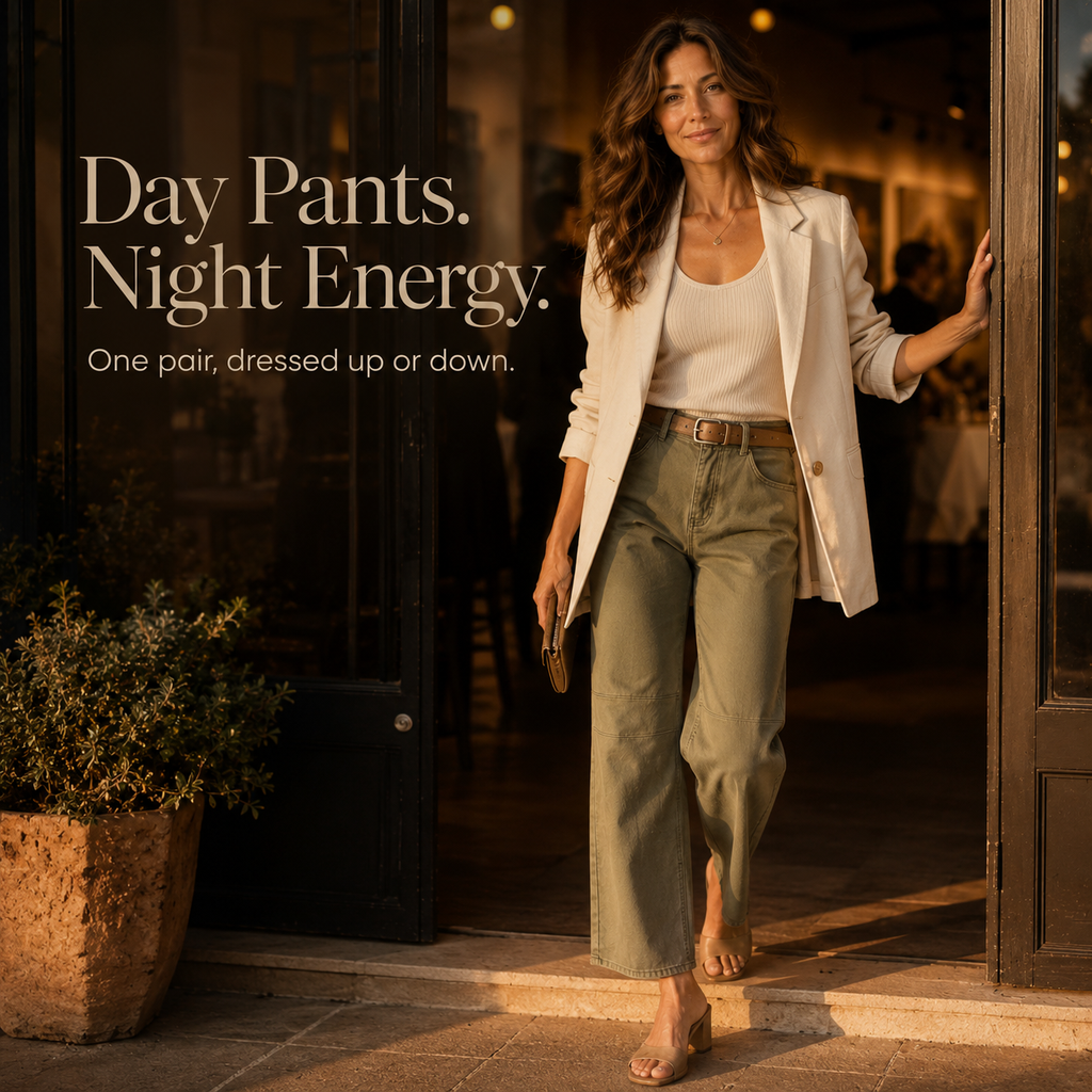 Cropelle – Pantalon droit cropped avec détails de couture