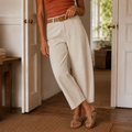 Cropelle – Pantalon droit cropped avec détails de couture