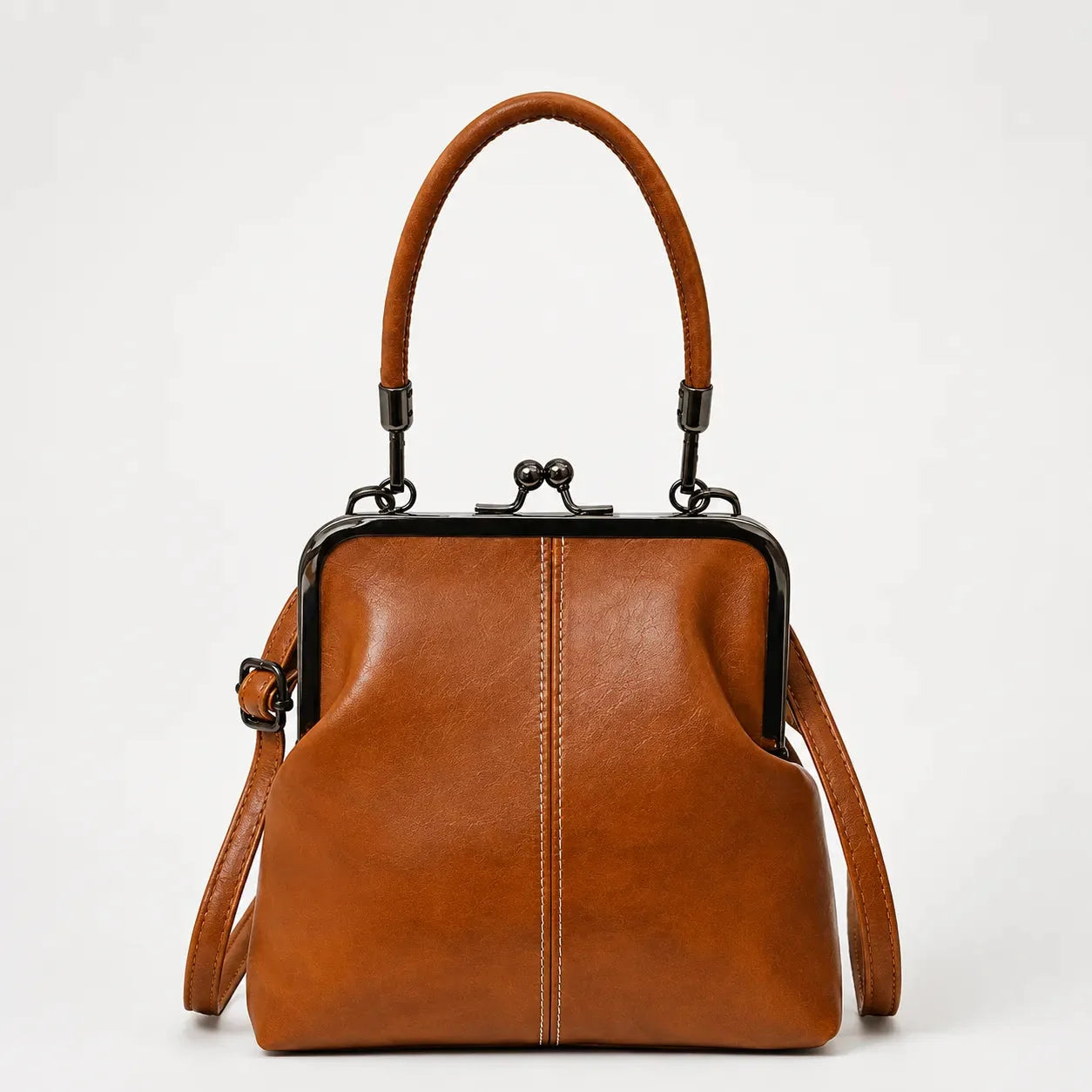Marenza – Sac bandoulière vintage à fermeture à clip avec poignée supérieure