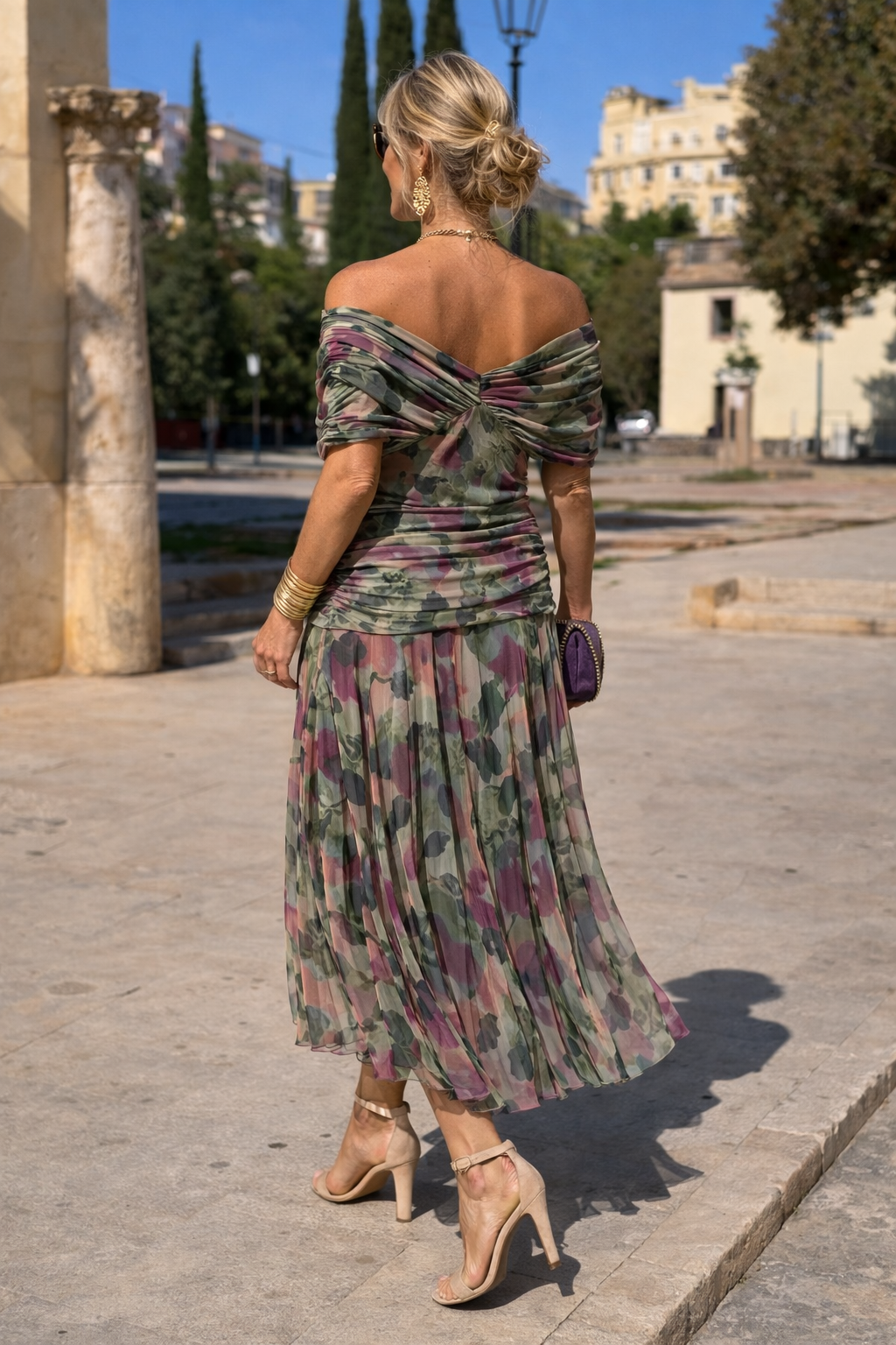 Robe maxi élégante pour les fêtes avec décolleté en V