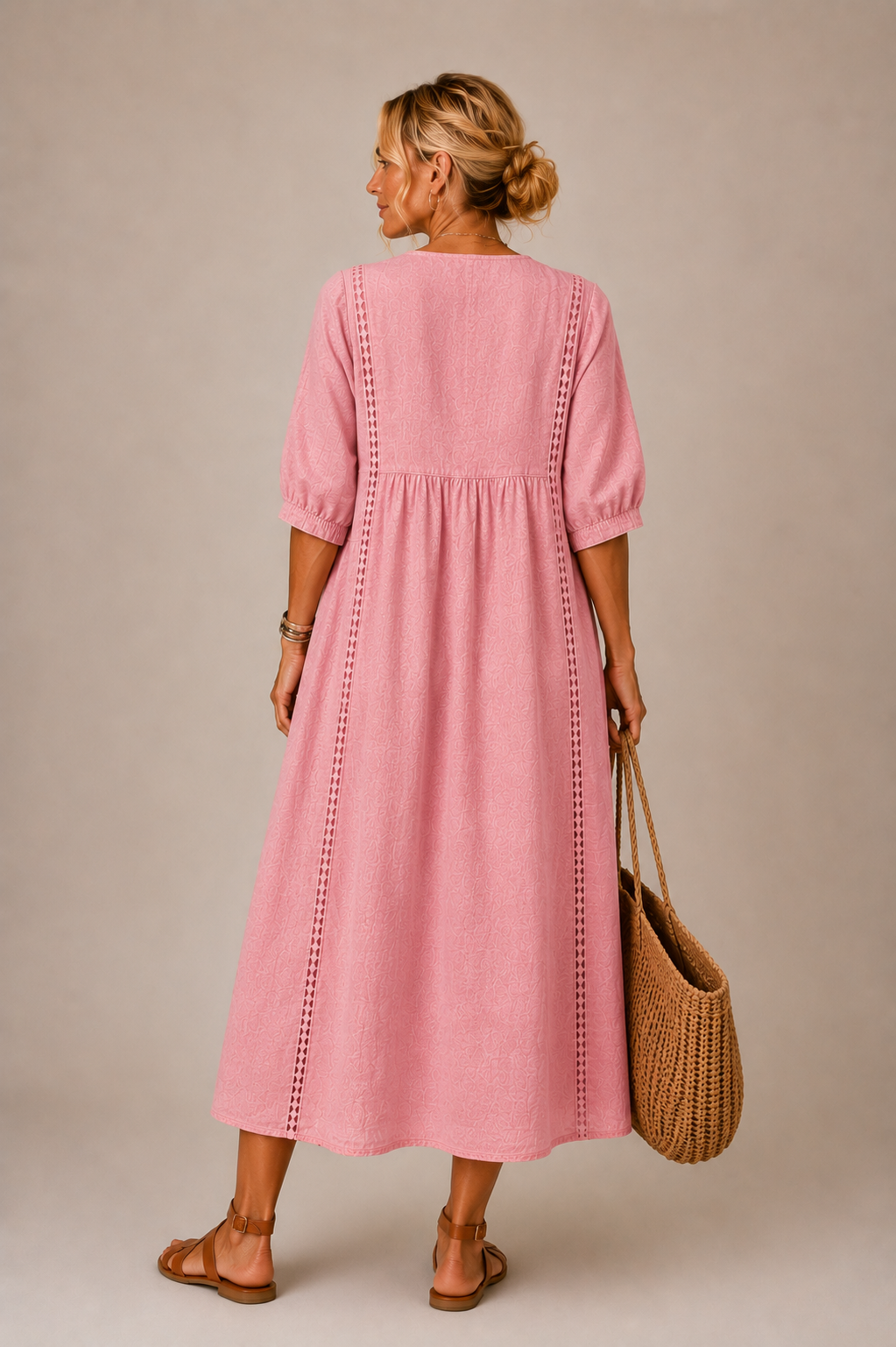 MOREAU LYON | ROBE EN LIN ET DENTELLE POUR FEMME