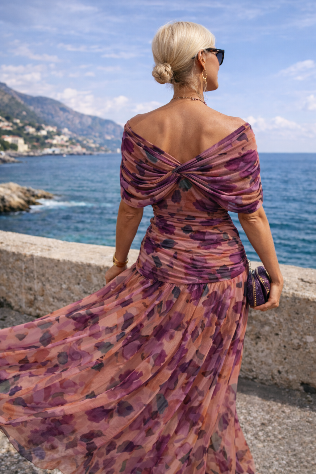 Robe maxi élégante pour les fêtes avec décolleté en V