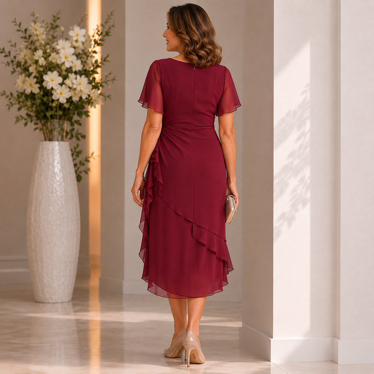 MOREAU LYON | ROBE MIDI FORMEL POUR FEMMES
