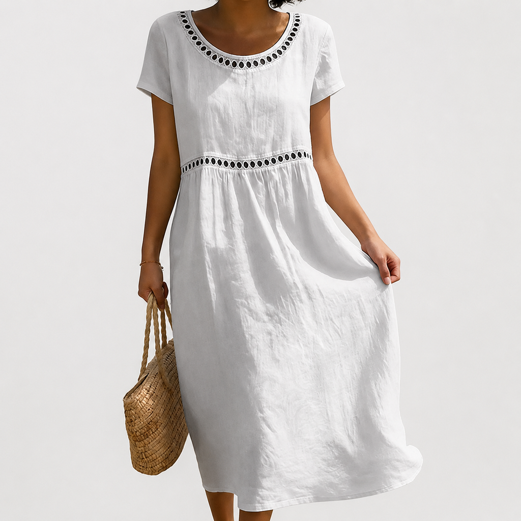 MOREAU LYON | ROBE EMPIRE BRODÉE POUR FEMMES