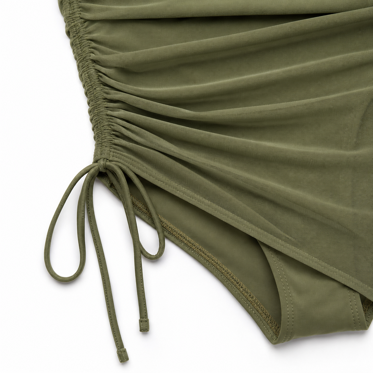 Soliva – Maillot de bain une pièce en mesh froncé avec jupe intégrée