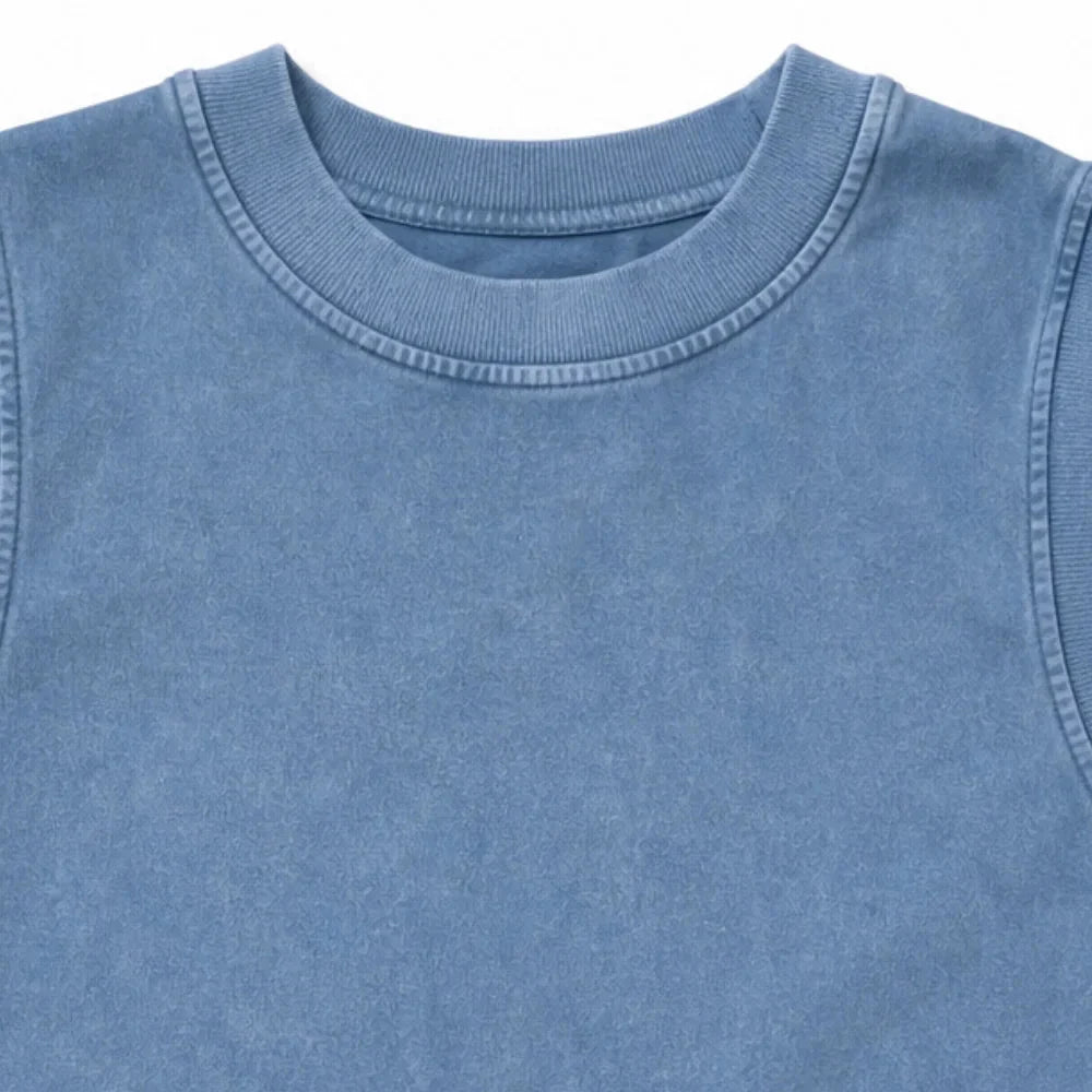Wearella – Ensemble débardeur acid-wash et jupe-culotte fendue pour femmes