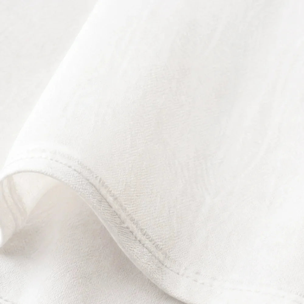 Soluna – Blouse Boho Brodée, Col V, Manches Bouffantes