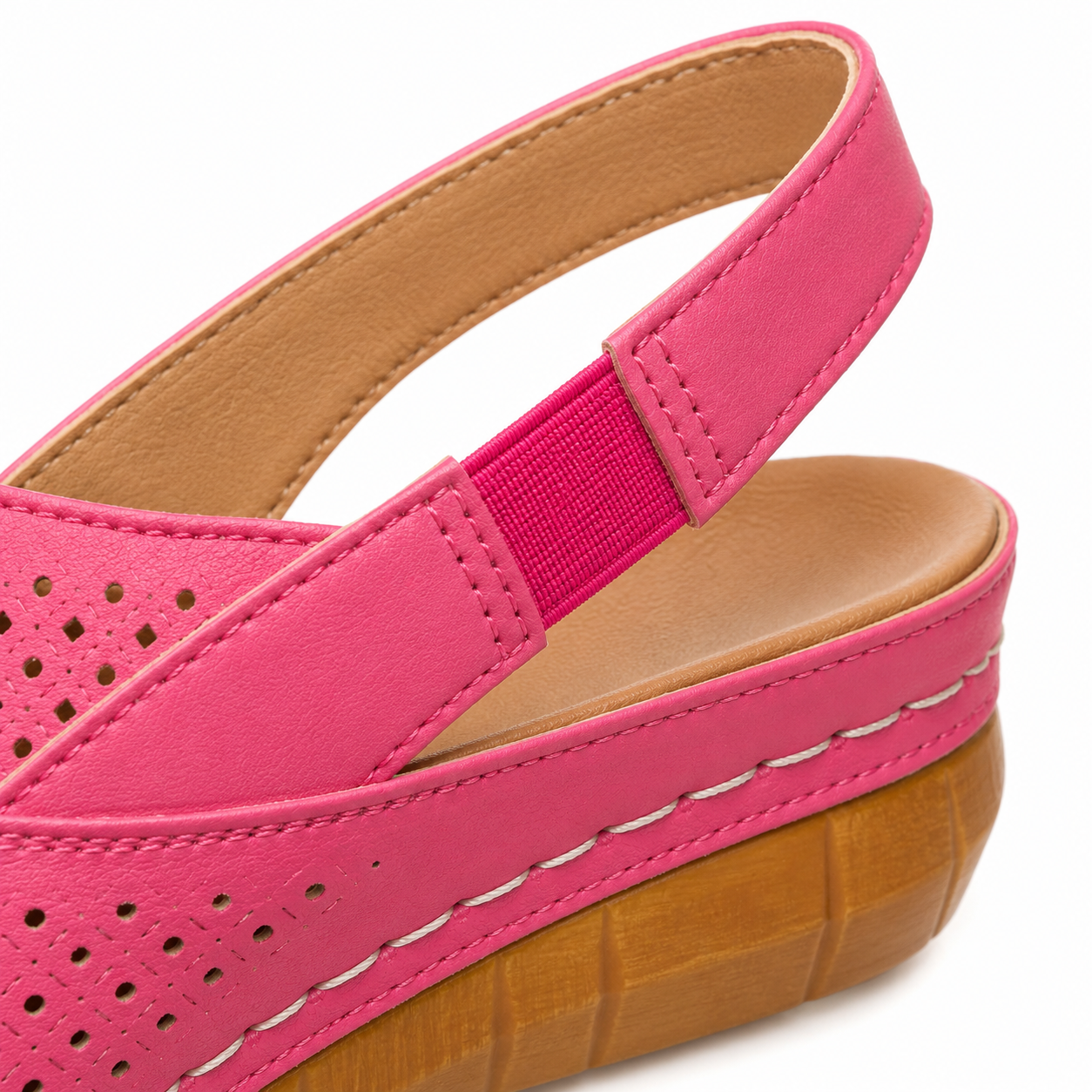 Solea – Sandales Confort à Talon Compensé Perforées pour Femme