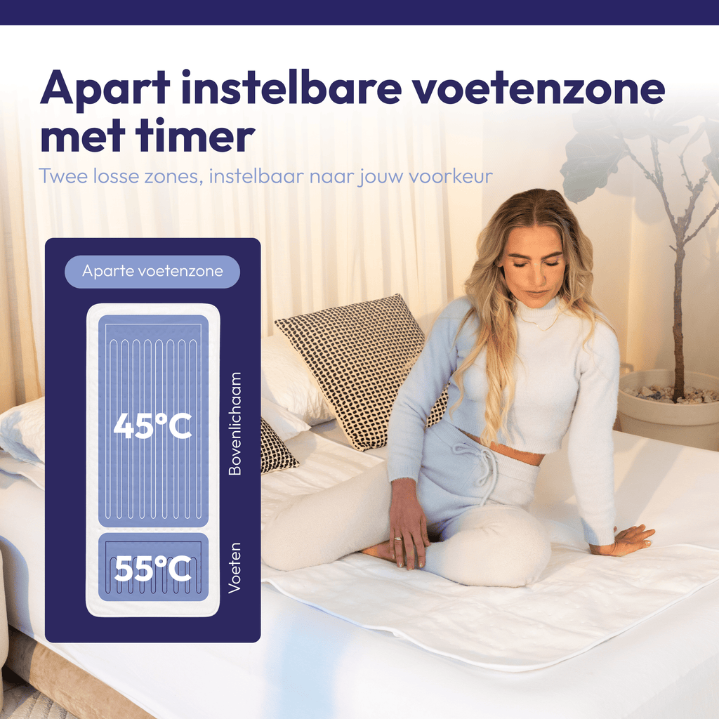 Couverture Électrique 190 x 90 cm – Avec Zone de Chauffage pour les Pieds