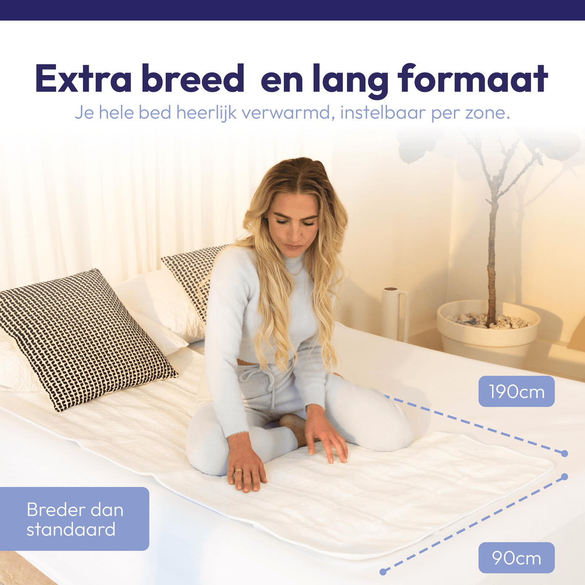 Couverture Électrique 190 x 90 cm – Avec Zone de Chauffage pour les Pieds