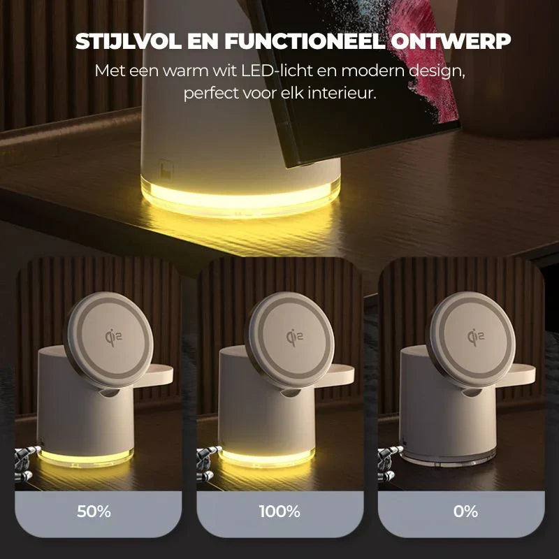 LuxDock Elite Station de Charge | Solution tout-en-un de luxe pour appareils Apple & Android