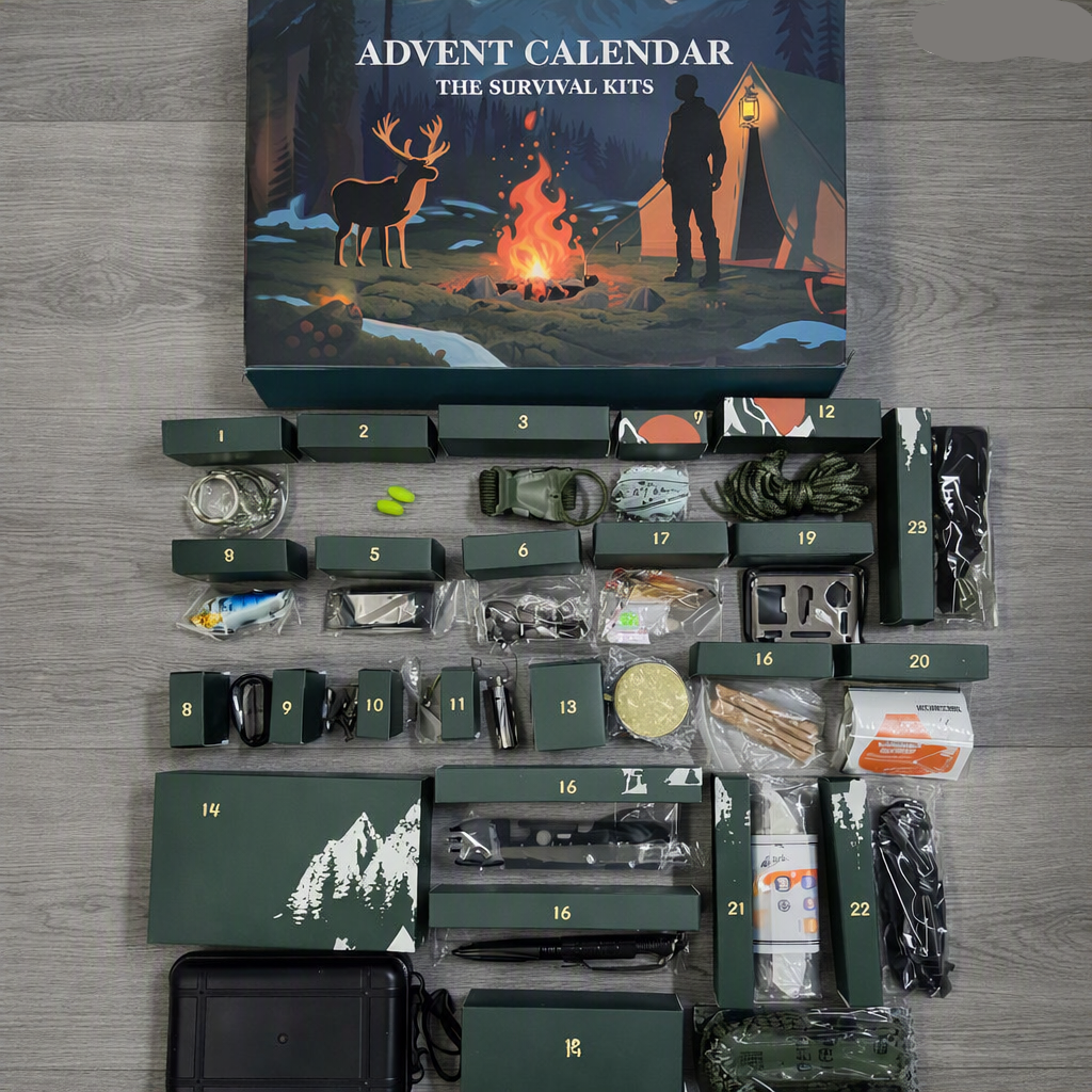 Calendrier de l'Avent Outils – 24 Jours avec Outils de Plein Air et d'Aventure