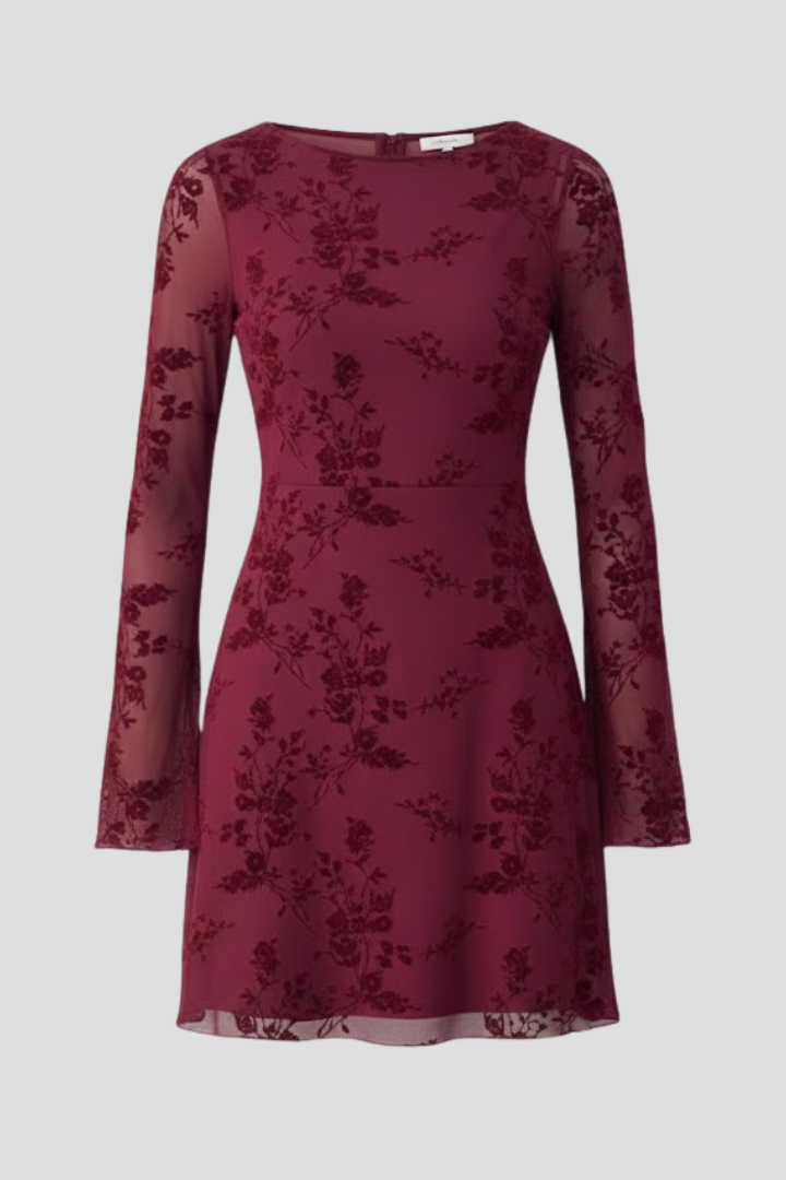 Robe Mini en Maille pour Femmes avec Détail Floral