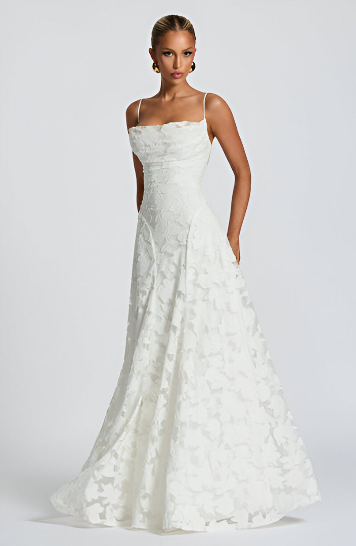 Robe de corsage pour femmes | Appliqués de fleurs 3D & Design romantique en A