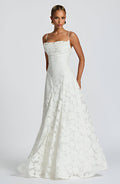 Robe de corsage pour femmes | Appliqués de fleurs 3D & Design romantique en A